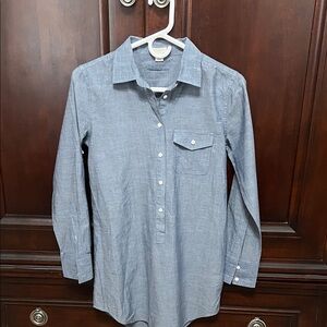J. Crew Women's Blue Casual Button Down Shirt Dress
